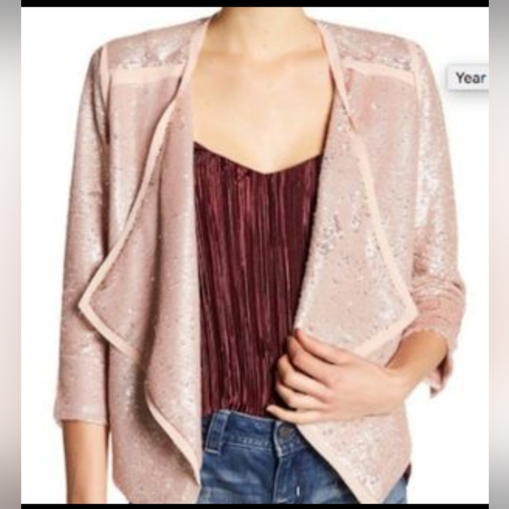 New Miss Me Pink Sequined Blazer Size S NWT